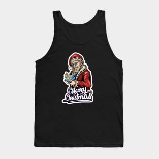 Vintage Santa Claus Retro Design Christmas Beer Funny Gift Idea Tank Top